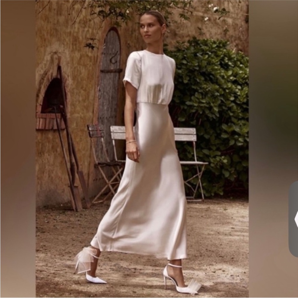 DISSH Cream Satin Maxi Dress